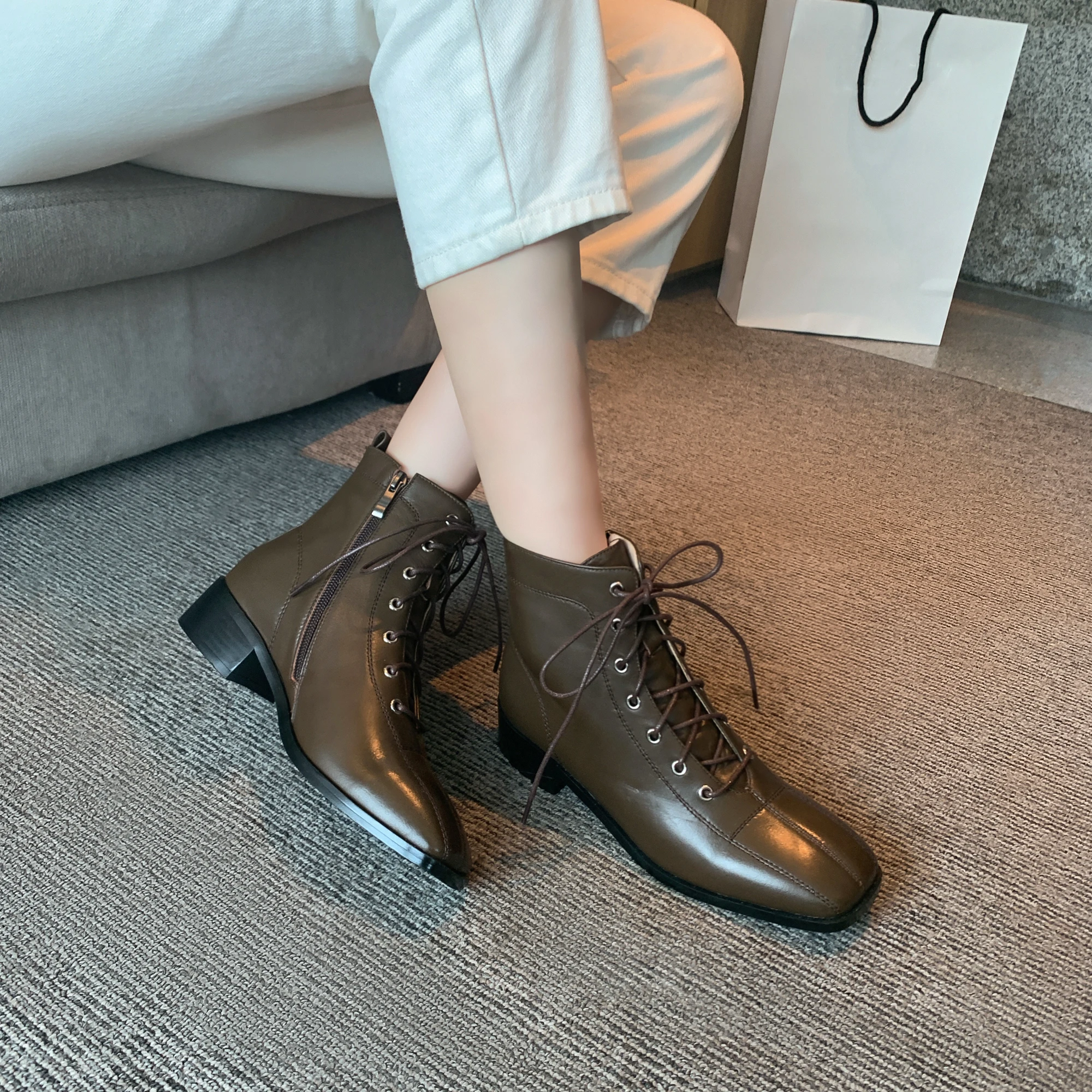 

2020 spring and autumn new Martin boots women's tide all-match motorcycle boots fashion leather short boots thin boots X414