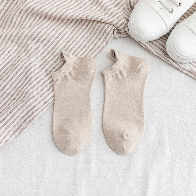 B Light beige 1 пара, милые Креативные забавные Женские носочки с рисунком, милые хлопковые носки со смайликом, индивидуальные модные повседневные короткие женские носки - Цвет: B Light beige