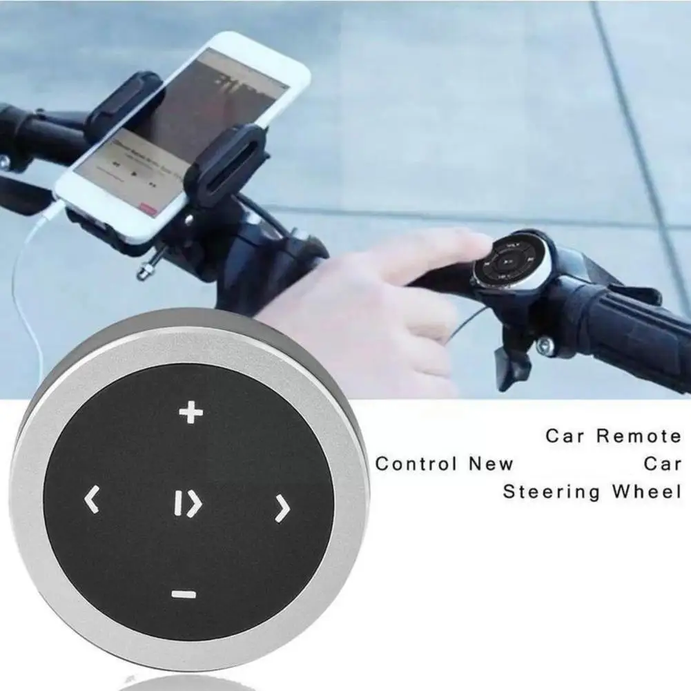 

Wireless Bluetooth Remote Control Music Photo Car Steering Wheel Handlebar Smart Media Button For Phone with Bracket F0C1