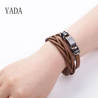 yada ins retro multi layer bracelets and bangles for men braided leather bracelets charm friendship jewelry bracelet bt200075