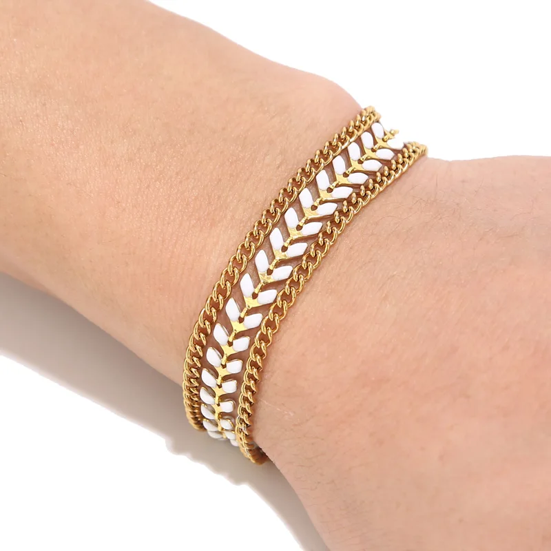 1 шт. золотой эмаль белые/Голубые стрелки пляжный браслет для женщин богемный