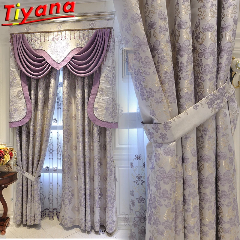 Современный фиолетовый серый скрининг окна шторы ткань вуаль тюль для Спальня