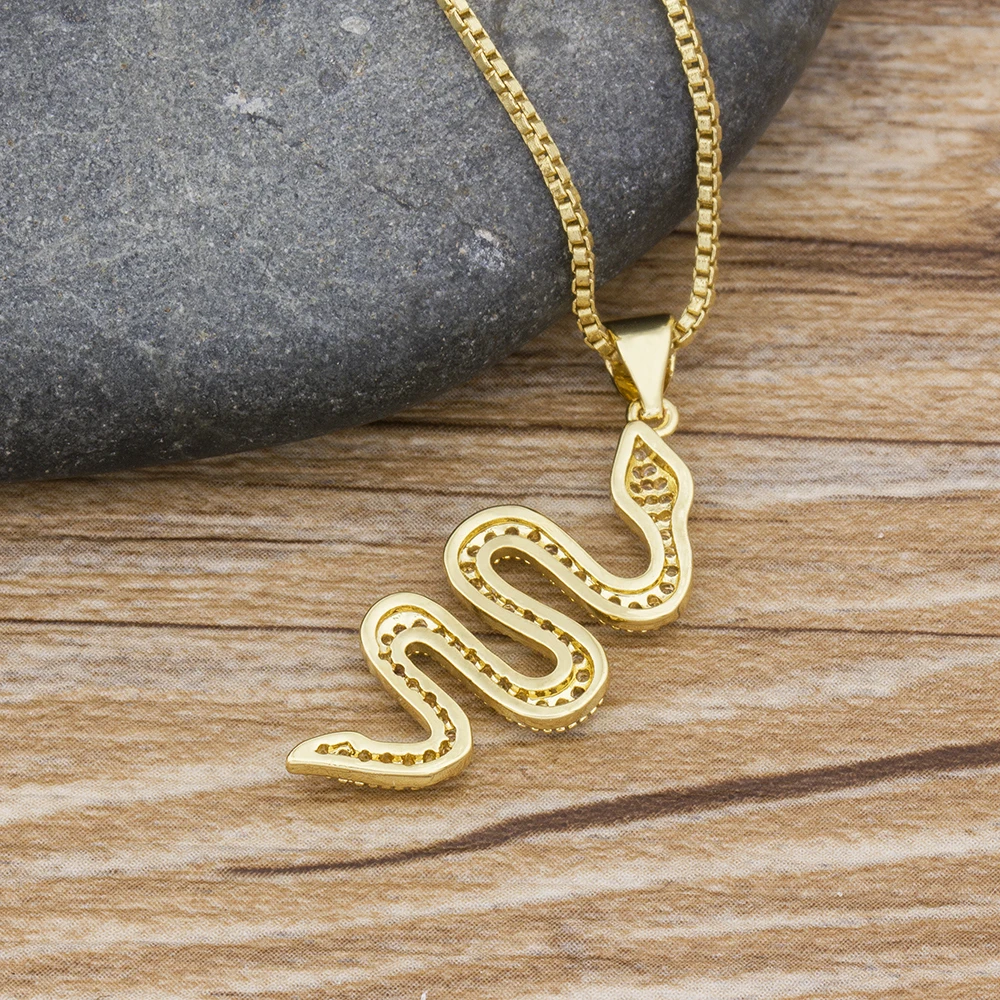 2020 Новая мода ожерелье с подвеской в виде змеи Подвески золото Цвет цепь со