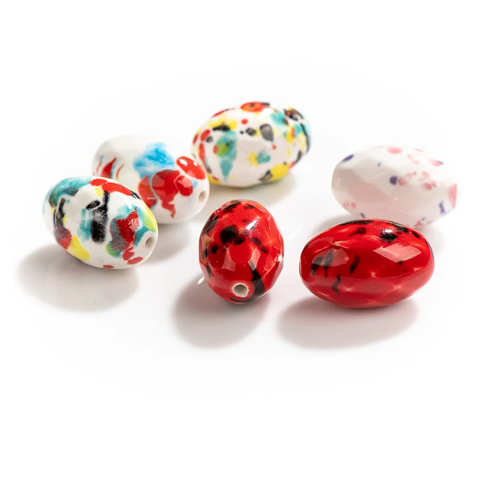 30 #5 stücke Gans Eier Form Keramik Perlen Porzellan Anhänger Perle Für Armbänder, Der Teil Zubehör Großhandel Halskette # XN181