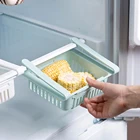 Регулируемый растягивающийся органайзер для хранения в холодильнике, выдвижной ящик, пространство, полка для хранения, кухонные аксессуары