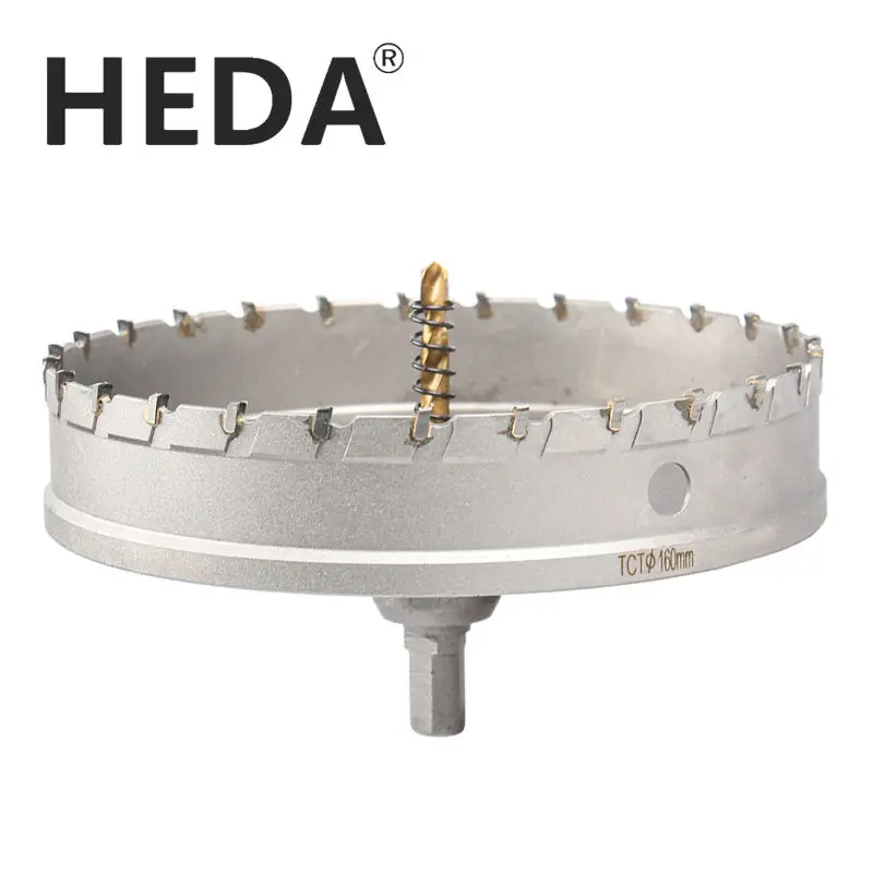 HEDA 165-200mm TCT hole saw bit Alloy carbide Cobalt steel cutter Stainless steel plate Iron metal cutting kit