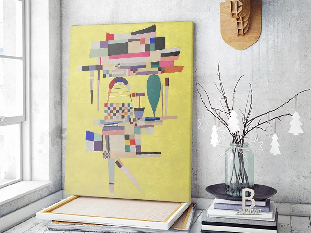 Wassily Kandinsky плакат винтажный желтый выставочный музей холст печать Абстрактная