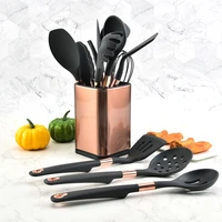 kitchen silicone kitchenware set 13 piece cooking shovel spoon set kitchen utensils full kitchenware storage bucket cooking