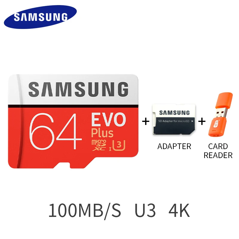64GB 100MBs SAMSUNG EVO Micro SD 128GB 32GB 64GB 256GB 512GB U1 U3 Micro SD Card Memory Card 32 64 128 GB Flash Card SD/TF MicroSD for Phone - Емкость: 64GB 100MBs