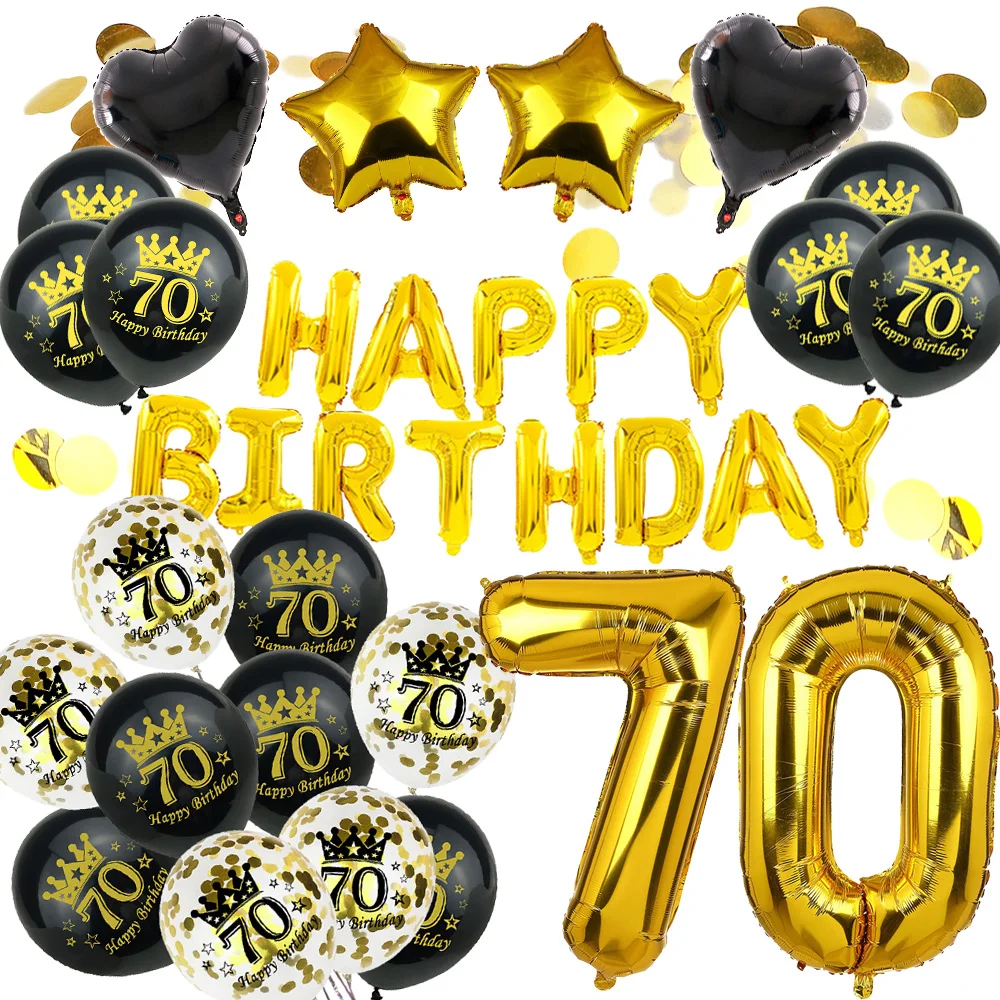 Amawill Happy 70 Birthday Decoration Kit Set 70 Year Old Rose Gold Foil Helium Balloon Number 70th Birthday 70 Anniversary Decor