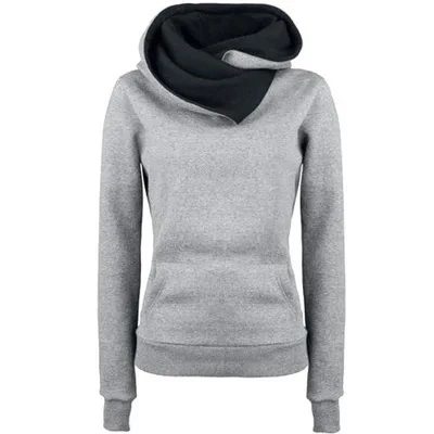 Spring Women Grey Hooded Sweatshirt Ladies Pullover Long Sleeve Top Sport Clothing Oversized Hoodie 3xl 4xl Girls Hoodies Female | Женская