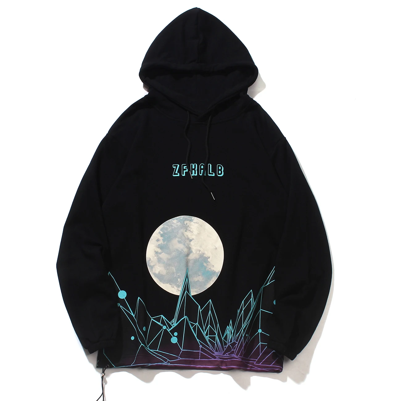 

Толстовка мужская хлопковая с капюшоном, с принтом лунный свет, черного цвета, Осень-зима уличная одежда худи в стиле хип-хоп