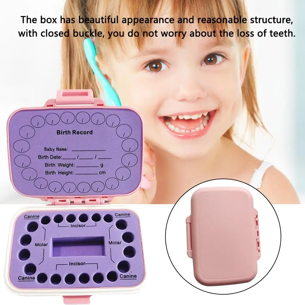 Caja de dientes de beb&eacute;, recogedora de pelo de beb&eacute;, caja de pl&aacute;stico para guardar dientes de leche, casa para ni&ntilde;os y ni&ntilde;as-3