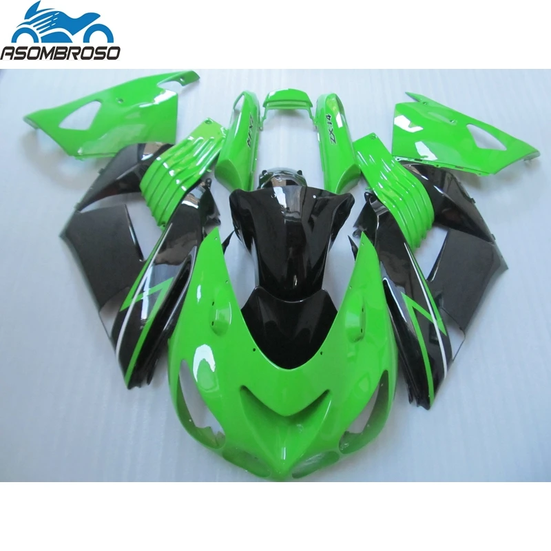 

High Quality Injection Boldyworks for Kawasaki Ninja ZX14R fairing kit 2006-2008 green black fairing set zx14r 06 07 08 GJ50