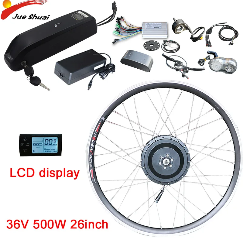 LCD display 26inch Е-байка 36В 500 Вт комплект для переделки электрического велосипеда samsung Батарея е-байка 36В 21AH 20''24''26''700c передний Мотор колесо для электровелосипеда elektrikli bisiklet велосипед - Цвет: LCD display 26inch