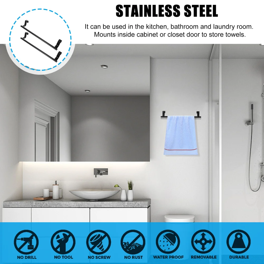 Настенные многофункциональные Вешалки для полотенец из нержавеющей стали 2 шт.