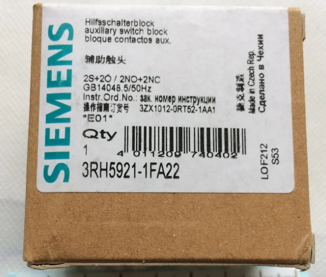 1 шт. Siemens 3RH5921-1FA22 вспомогательный контакт 2NO + 2NC-новый | Безопасность и защита
