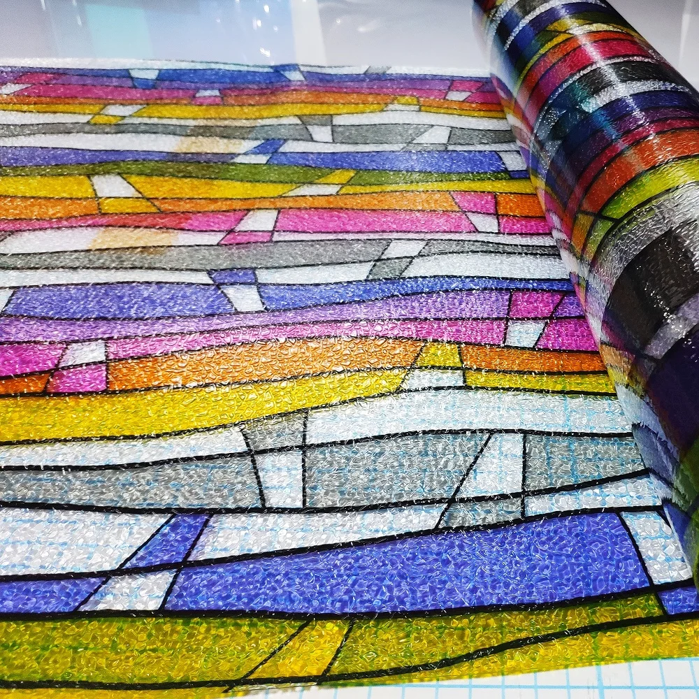 100 см Длина электростатическое окно виниловая пленка цветное линия Стиль защиты