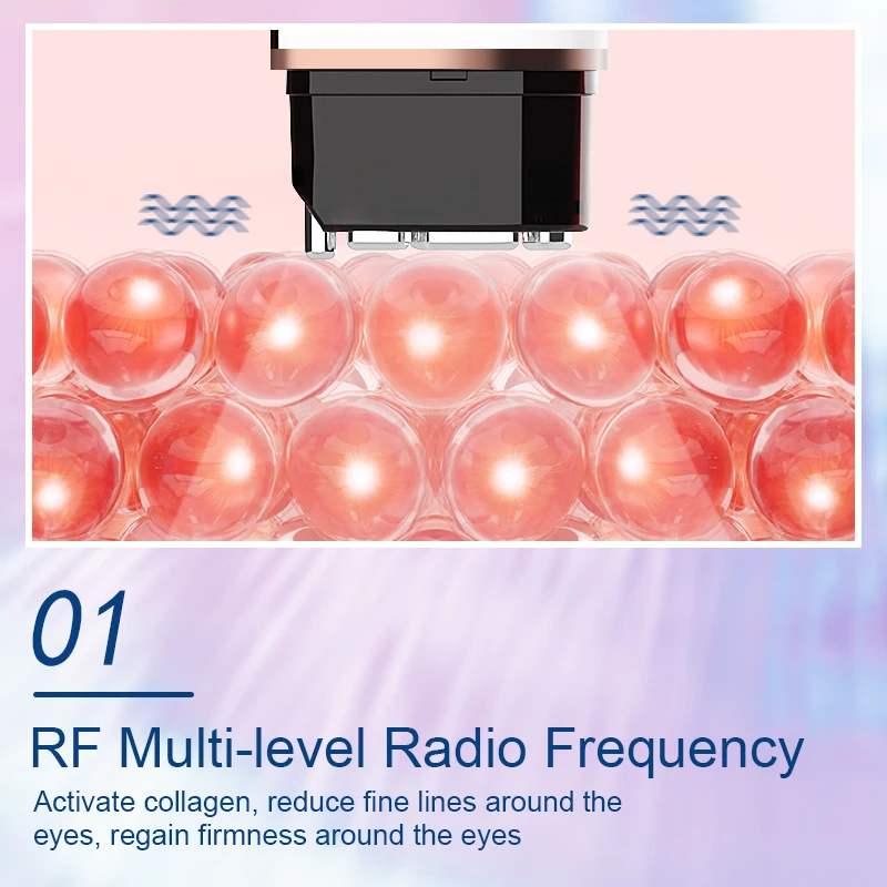 Аппарат косметический ANLAN RF лифтинг EMS для подтяжки кожи от темных кругов и мешков