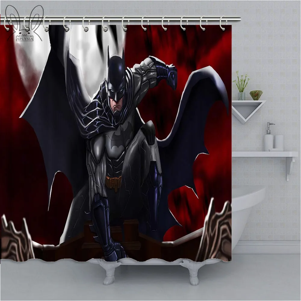 Популярные занавески для ванной комнаты с принтом логотипа Бэтмена Детские