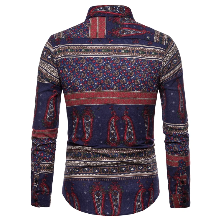 Новинка Осень 2018 европейские размеры мужская повседневная цветная рубашка