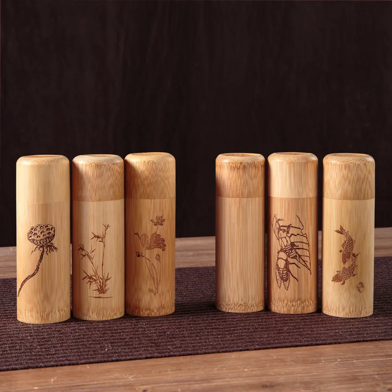 Творческий бамбука путешествия Чай Caddy Портативный небольшой запечатанный банок