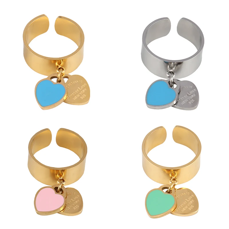 

Women Stainless Steel Rings Heart Open Rings For Women Love Heart Ring Geometric Ring Gold Colour Ring Rings Stainless Jewelry