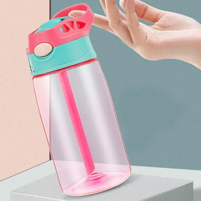 Горячая Распродажа 480 мл пластиковые спортивные бутылки для воды в соломе