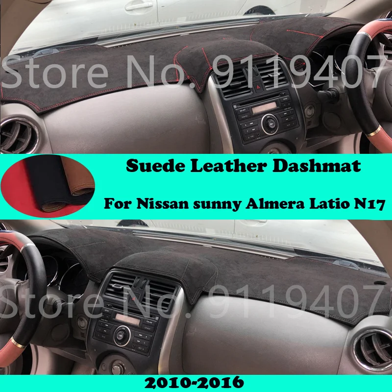 

For Nissan Versa Sedan N17 Almera Sunny Latio Suede Leather Dashmat Dashboard Cover Pad Dash Mat Carpet Car-Styling Accessories
