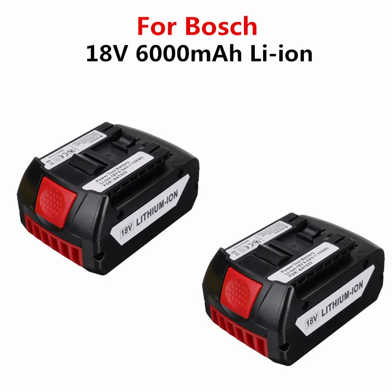 2 шт 18V 6000 мАч литиевая батарея для Bosch Перезаряжаемые Мощность инструмент Батарея