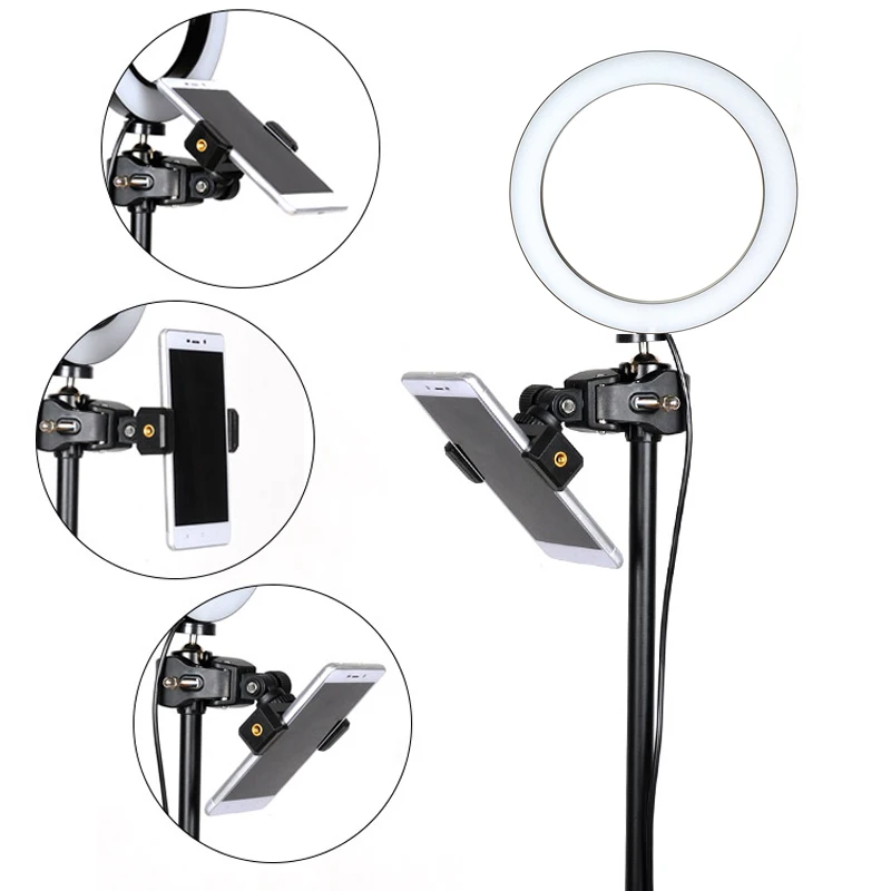 Кольцевая светодиодсветильник лампа 25 5 см с регулируемым кронштейном для