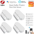 Магнитный датчик Zigbee для дверей и окон, беспроводное соединение Tuya, интеллектуальная система умного дома, магнитная Автоматизация дверей
