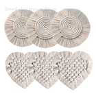 Богемный стиль, ручная работа, коврик для чашки, Ранняя подставка, Нескользящая подушка для чашки макраме, домашний декор, круглая подставка