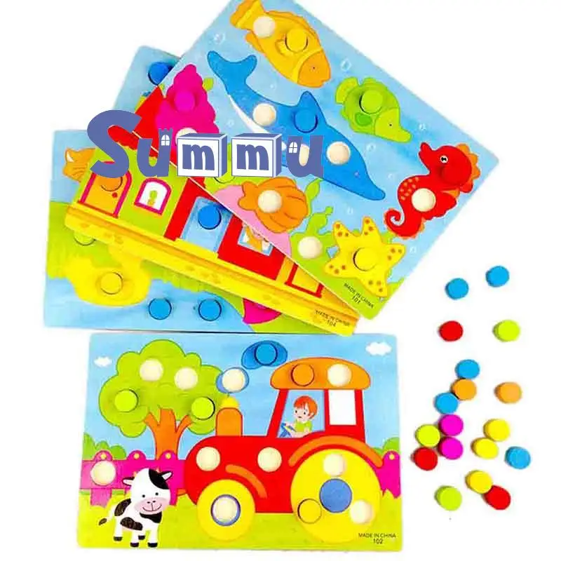 Доска гриб ногтей Цвет познания парная головоломка деревянная игрушка для