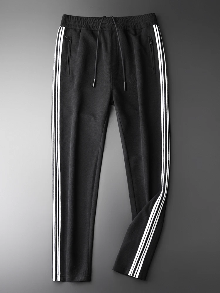 

Plus Spring Mens Size 4xl Side Striped Design Skinny Luxury Fashion Slim Fit Sport Men Pants Casual