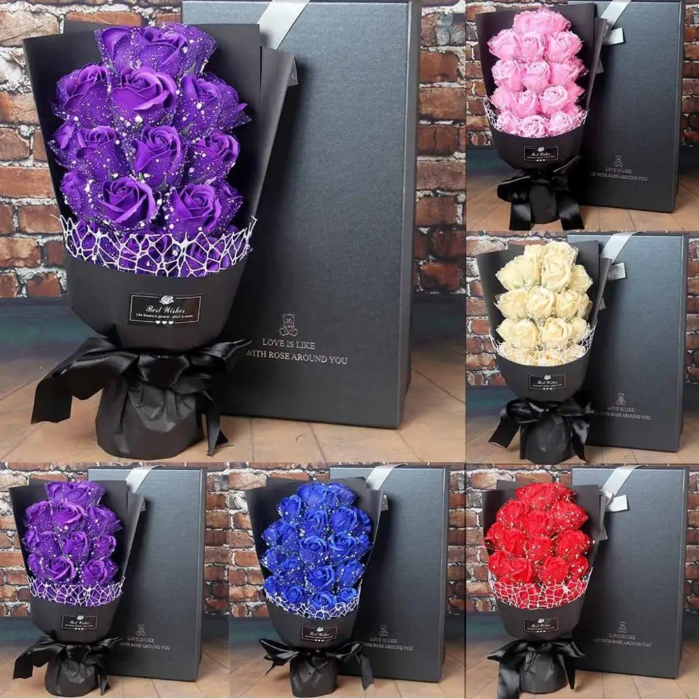 21 шт. розы из фоамирана День Святого Валентина сделай сам мыло цветок подарок