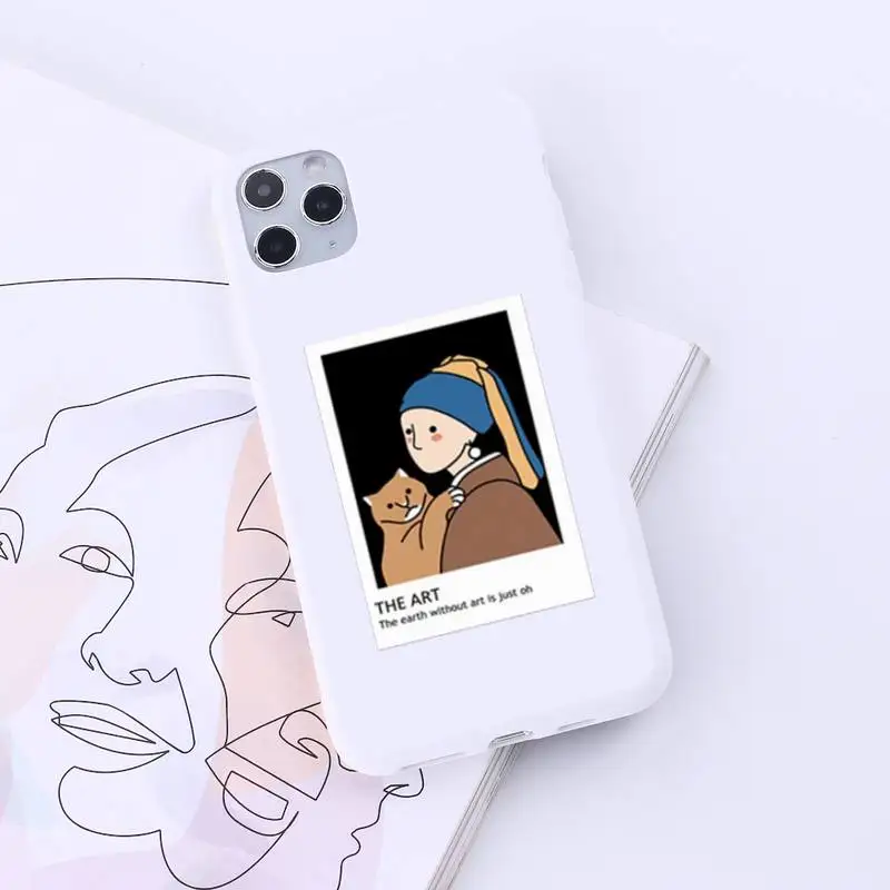 

Oil painting card retro Van Gogh Phone Case Candy Color for iPhone 6 7 8 11 12 s mini pro X XS XR MAX Plus