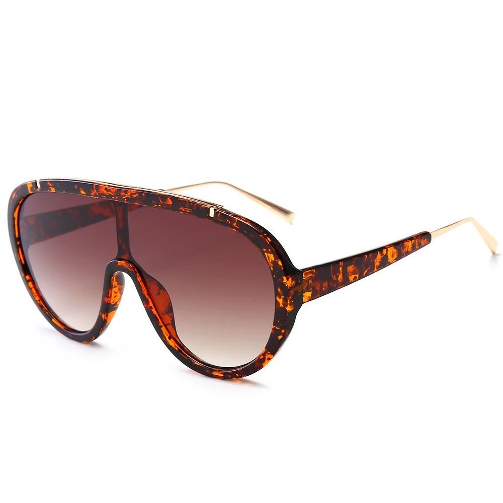 

PAMASEN Fashion European America Style Siamese Fashion Metal Gradient UV400 Anti-glare Glasses For Women Sun Glasses for Women