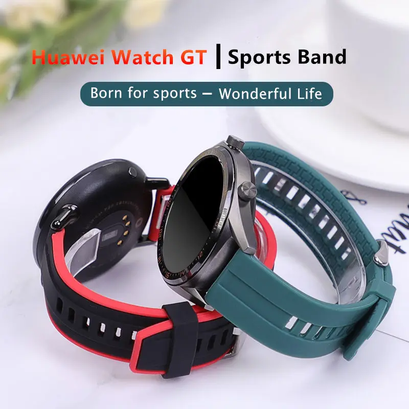 Ремешок силиконовый для Huawei Watch GT/2/2e/pro браслет Samsung Gear S3 frontier sport Galaxy watch 3 45 мм/46