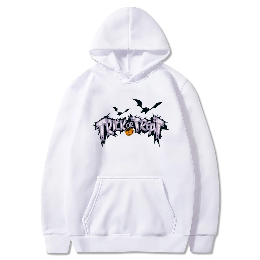 

Halloween Hoodies Trick or Treat Hoody Women Casual Fashion Hip Hop Hooded Clothes Female Long Sleeve Tops Streetwear 12 Colors
