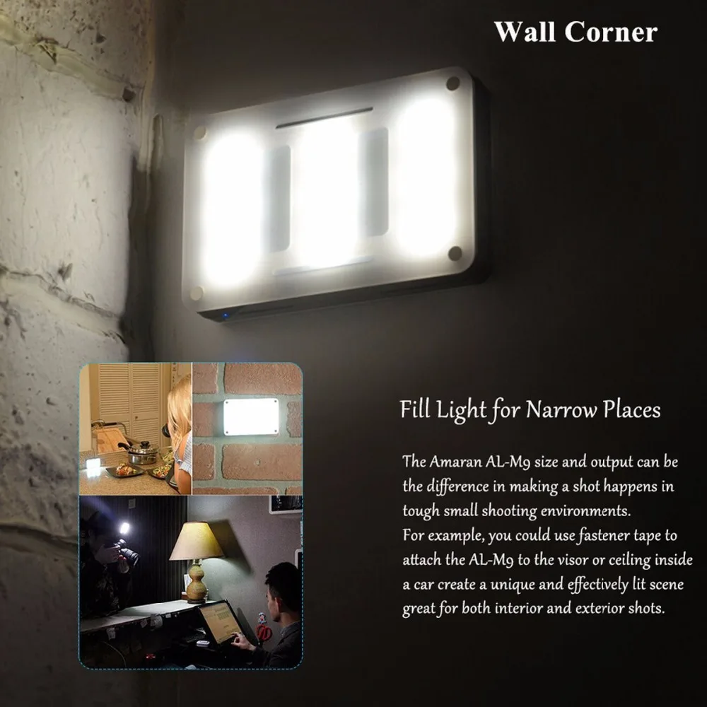 В наличии Aputure AL M9 карманный светодиодный светильник для видеосъемки на камеру