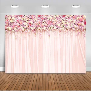Mocsicka фоны для фотосъемки Свадебная вечеринка розовый цветочный цветок настенные шторы любовь свадебный душ фотостудия фотосессия