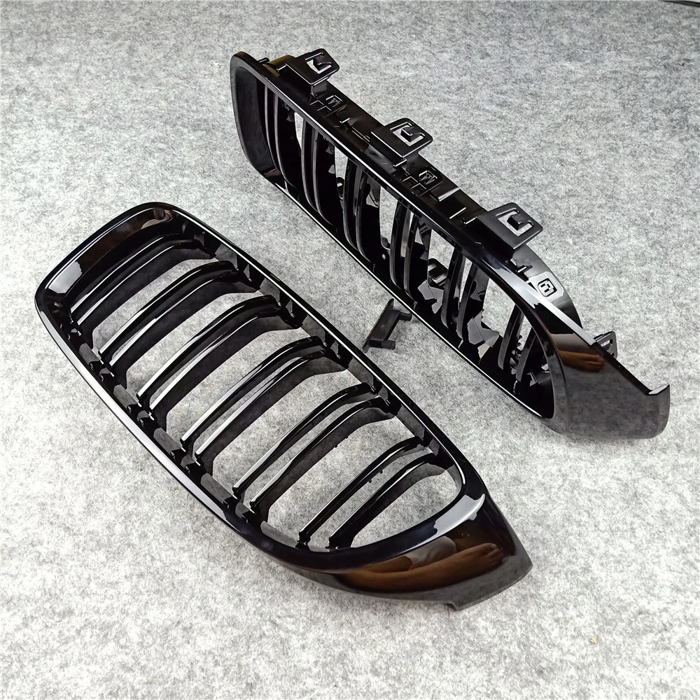 Одна пара 2013 2018 4 серии ABS черные двойные фронтальные грили с логотипом M для Bmw F32 F33