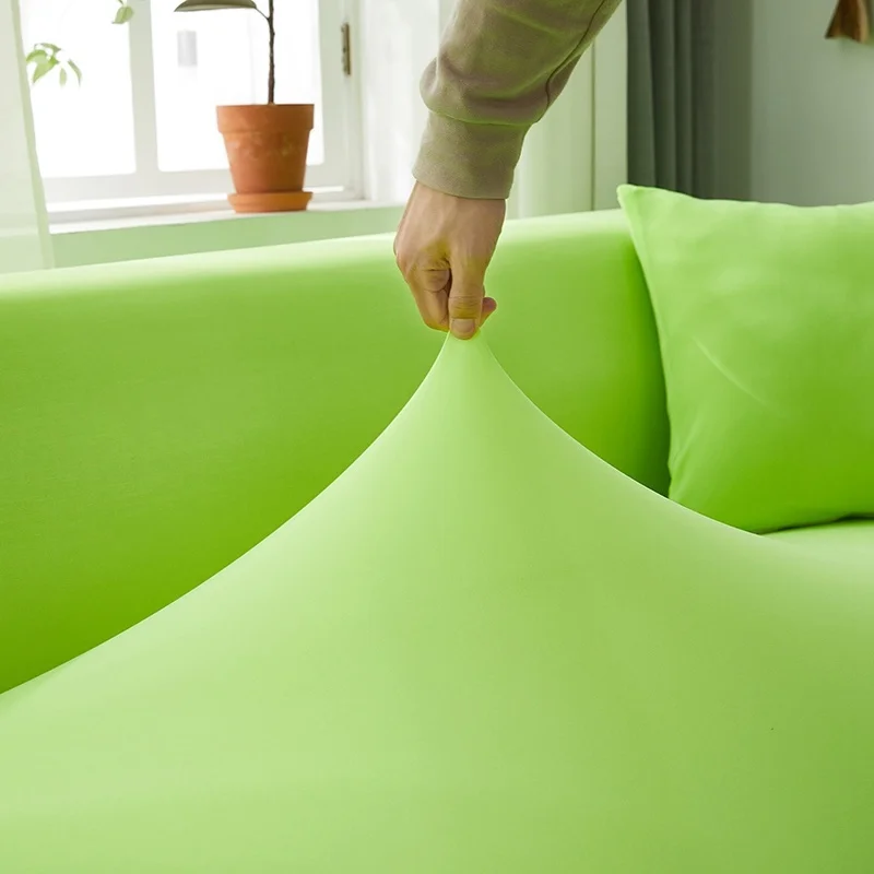 

Solid Color Sofa Cover New Style Multi-color L-Shaped extendable Corner Sofa Cover Elastic Extensible Slipcover For Living Room