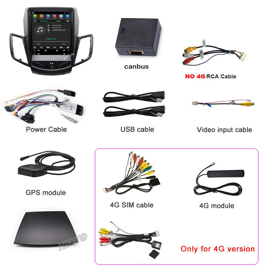 Автомобильный мультимедийный видеоплеер Carplay DSP 8 + 128G 4G ядер Android 10 для Ford Fiesta 2009