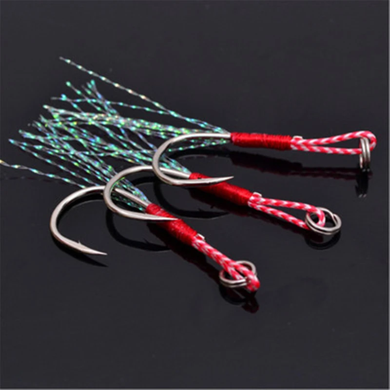 

10pcs Fishing Hooks Set Barbed Single Circle Carp Hook with Thread Feather Roped Sea Fishinhook Fly Fishing Gear Tackle