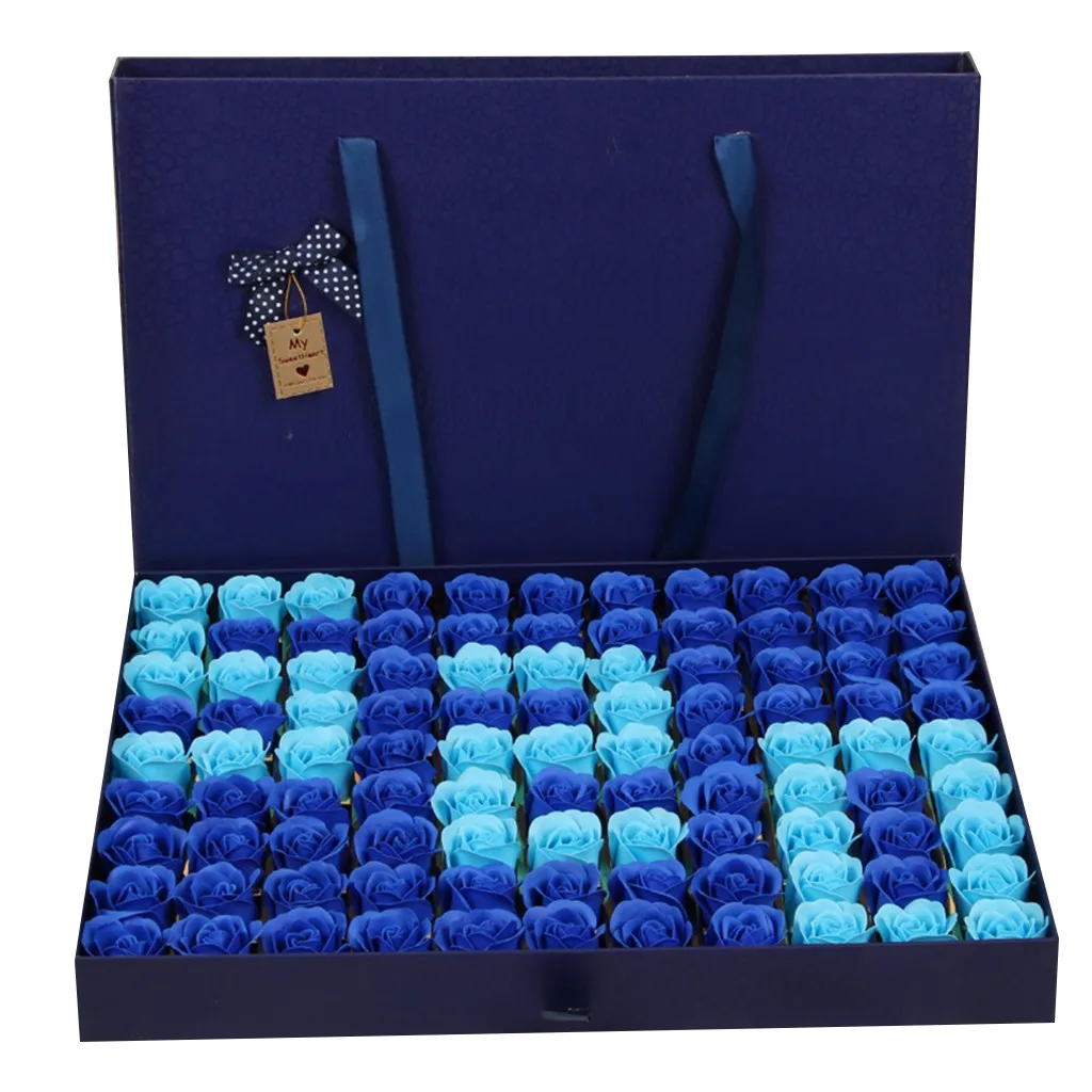 

4 Colors DIY Simulation Rose Soap With Gift Box Women Girl Bath Facial Soap Valentine's Day Birthday Wedding Home Decor z1219