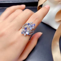 natural tanzanite ring s925 silver white gold ring luxury jewelry lady proposal ring