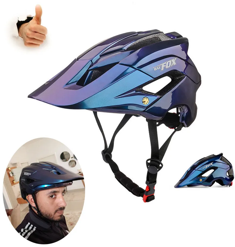 

Шлем велосипедный Batfox, лёгкий шлем для горных велосипедов, цельнолитой, с большим солнцезащитным козырьком, Ce