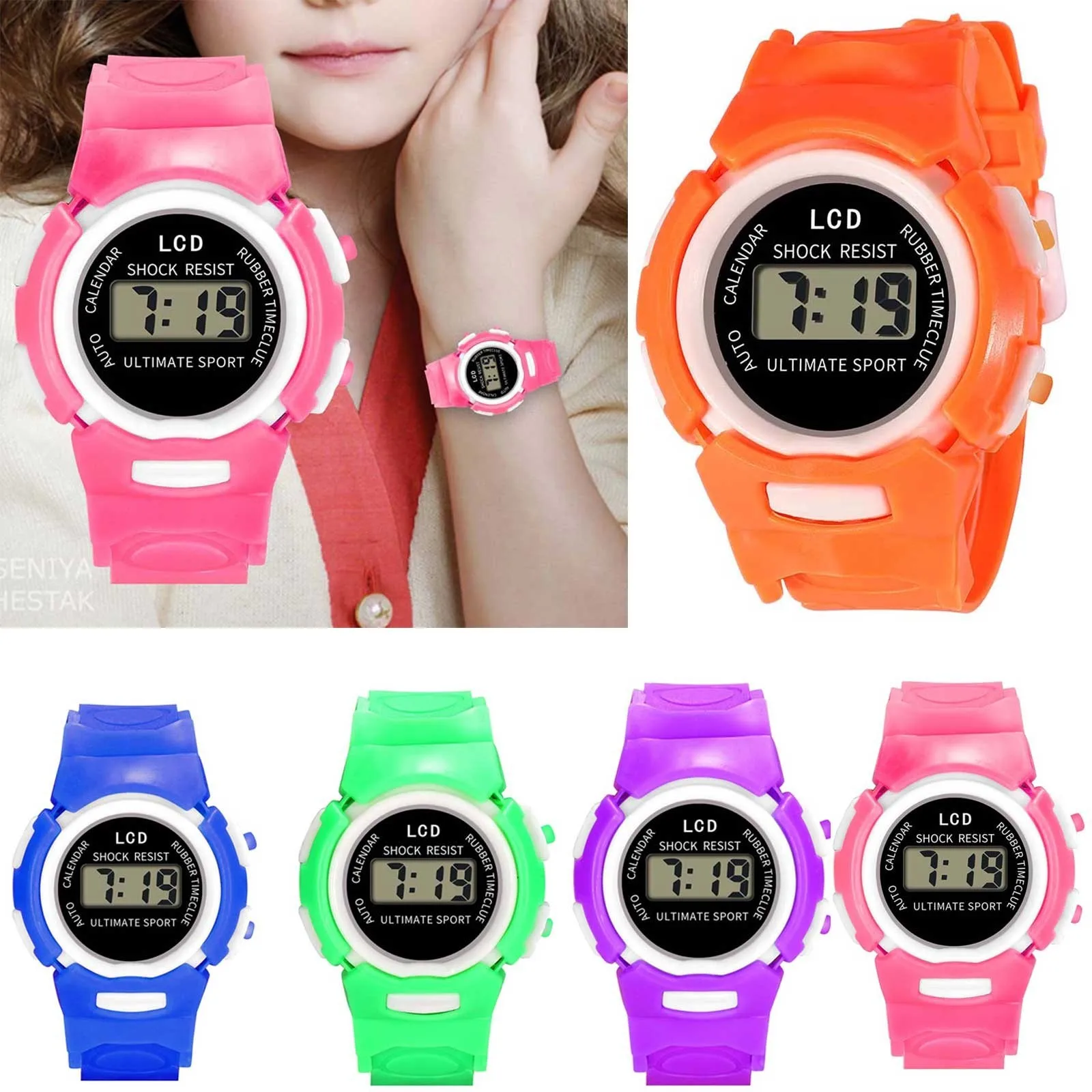

Mode Sport Uhr Für Kinder Kinder Wasserdichte Led Digital Uhr Ultra-licht Silikon Strap Teen Jungen Mädchen Armbanduhr Unisex